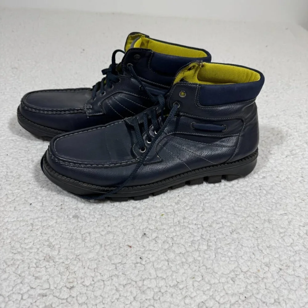 Vikings Men's Blue Leather Casual Work Hiking Boots - 11M Outdoor Gorpcore